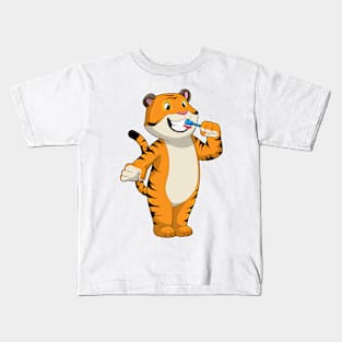 Tiger with Toothbrush Kids T-Shirt